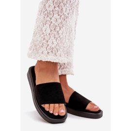 Boto Papuci pentru femei pe platformă cu Eco Suede Black Jorina negru 1