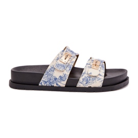 Boto Flip -flops -ul femeilor patroucate pe platforma albastru Sorina 7
