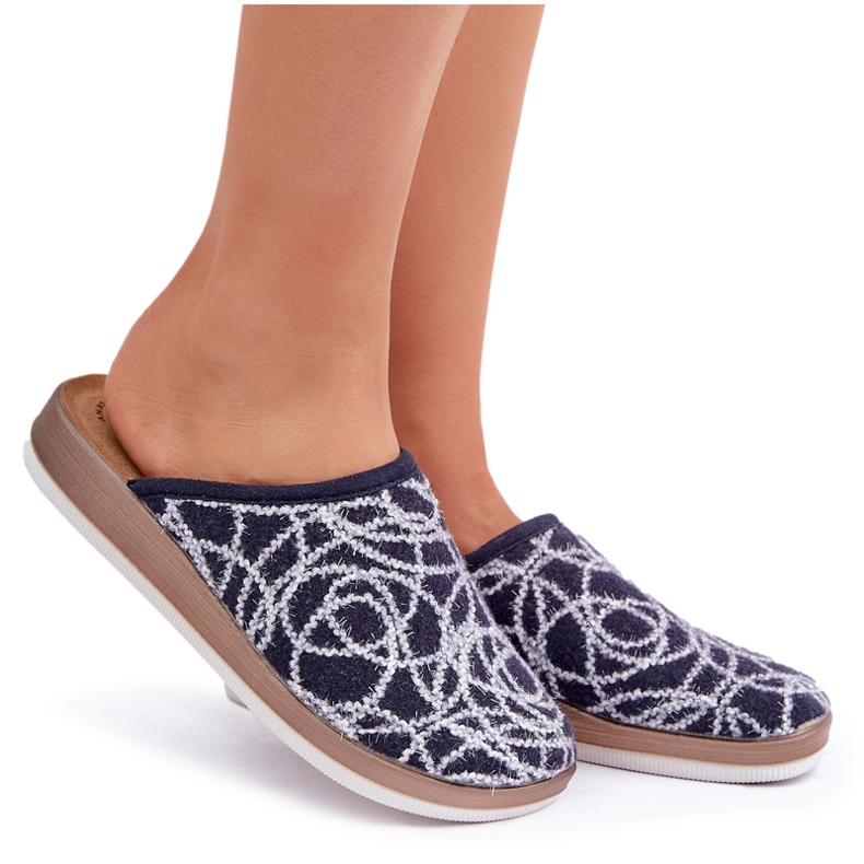 Femei strălucitoare Inblu CT000028 Papuci albastre bleumarin albastru 4