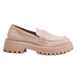 Big Star Star Big Women LL274457 Mocasini din piele bej 4