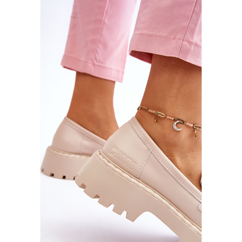Big Star Star Big Women LL274457 Mocasini din piele bej 3