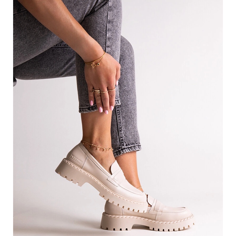 Big Star Star Big Women LL274457 Mocasini din piele bej 6