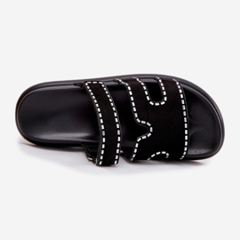 Boto FLIP -uri pentru femei cu decorare pe platforma Black Dlyna negru 2