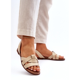 Zazoo 40185 Sandale confortabile din piele, bej 1