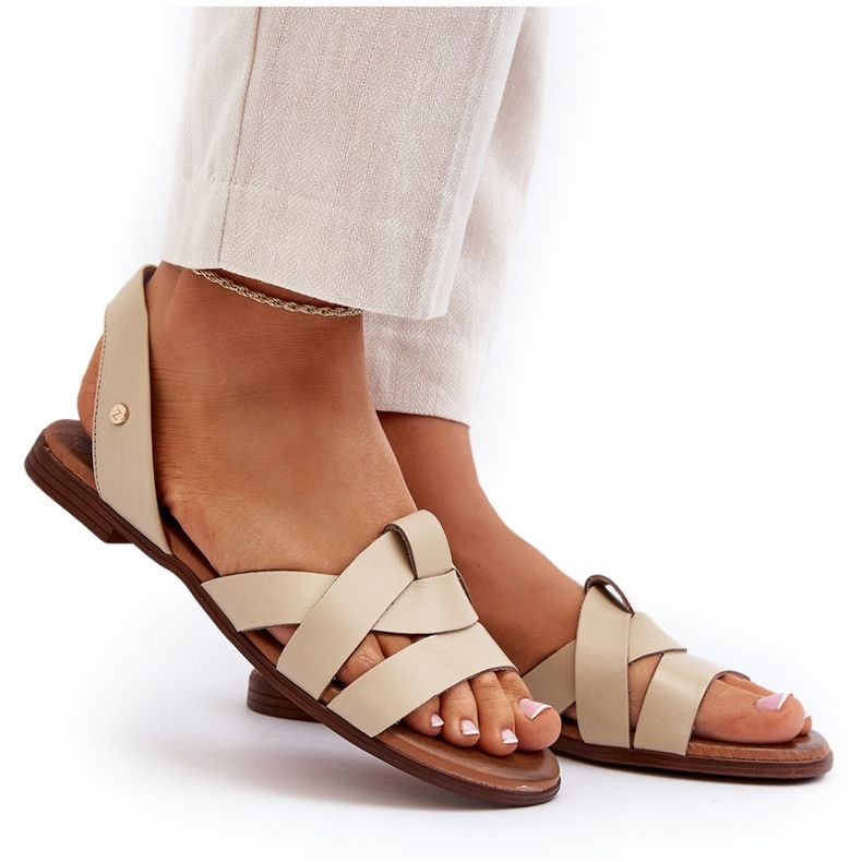 Zazoo 40185 Sandale confortabile din piele, bej 5