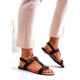 S.Barski Sandale pentru femei cu strasuri negre negru 3 S.Barski Sandale pentru femei cu strasuri negre negru 3