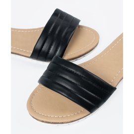 Shelvt Flip -uri negre clasice pentru femei pe o talpă plată negru 4
