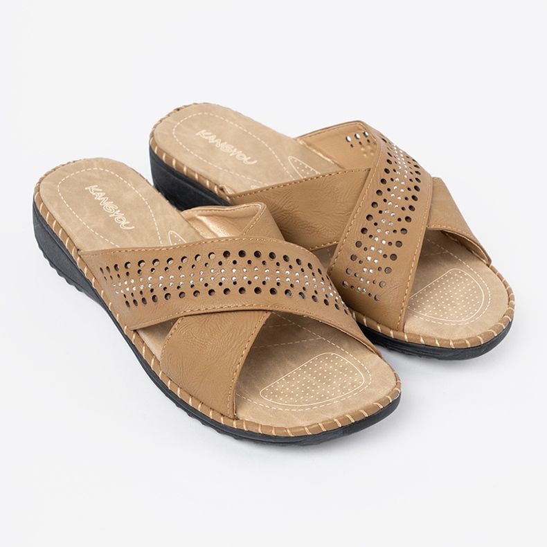 Shelvt Flip -flip -flops cu un finisaj deschis bej 2 Shelvt Flip -flip -flops cu un finisaj deschis bej 2