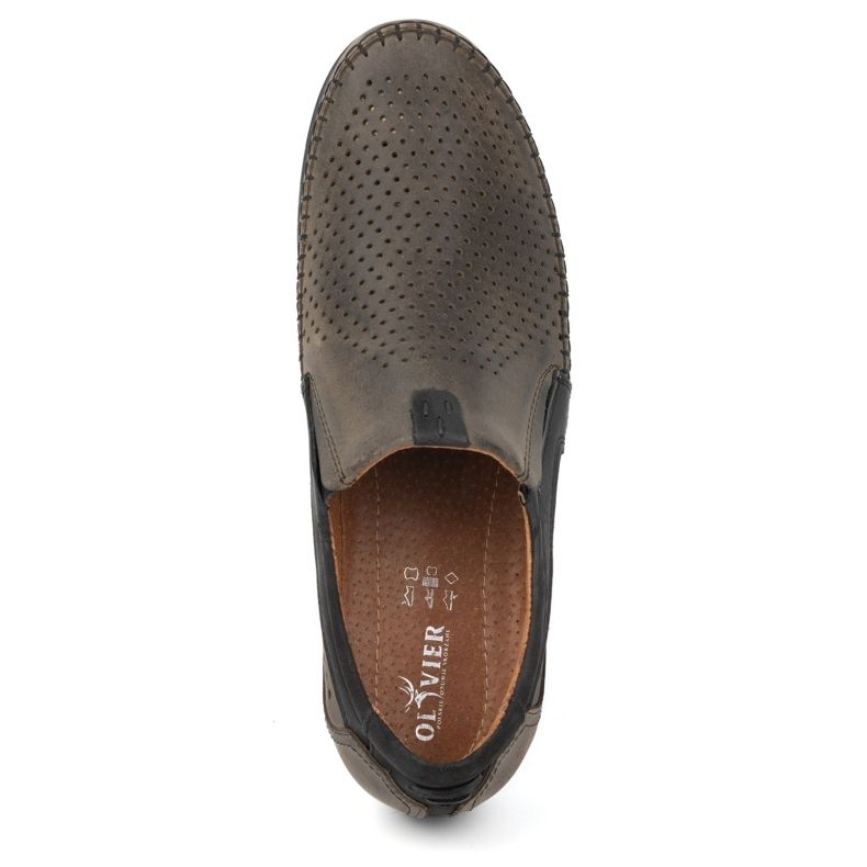 Olivier Mocasini bărbați din piele ajurata 0525 olive verde 6 Olivier Mocasini bărbați din piele ajurata 0525 olive verde 6