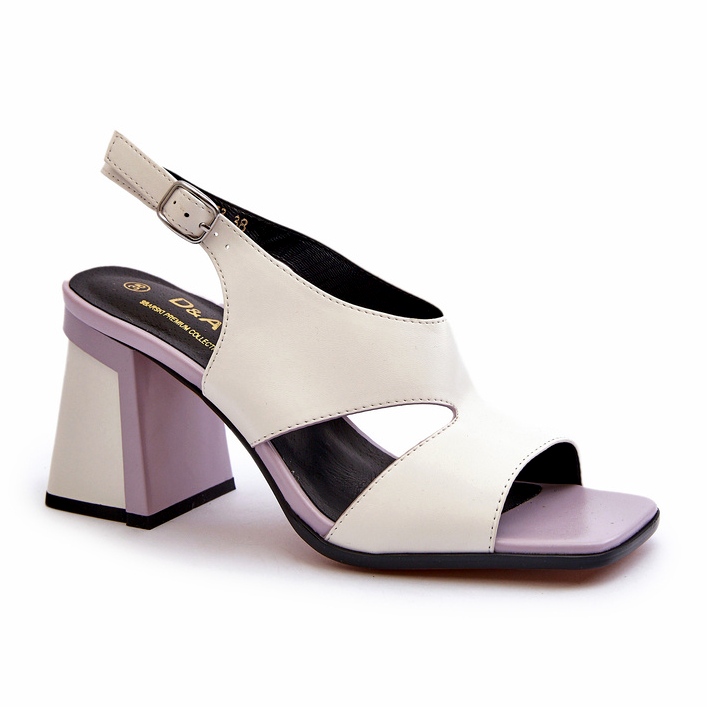S.Barski Sandale de damă cu toc înalt alb D&amp;A MR38-153 2
