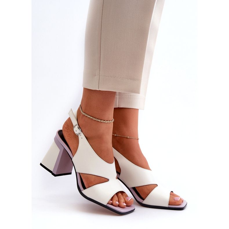 S.Barski Sandale de damă cu toc înalt alb D&amp;A MR38-153 3