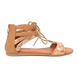 Shelvt Dantelă sanadals -up cu un motiv de șarpe 2