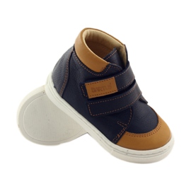 Pantofi băieți cu Velcro Bartuś albastru marin maro 3 Pantofi băieți cu Velcro Bartuś albastru marin maro 3