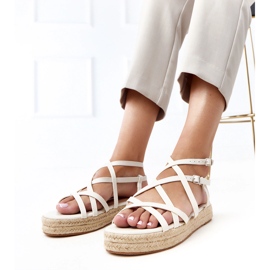Sandale espadrilice bej pe platforma Verata 1