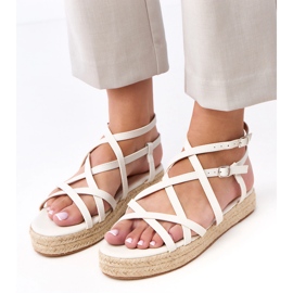 Sandale espadrilice bej pe platforma Verata 4
