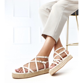 Sandale espadrilice bej pe platforma Verata 2