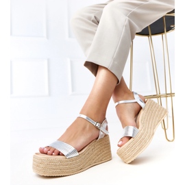 Sandale de argint espadrilles pe platforma Solora 2