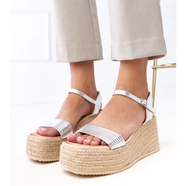Sandale de argint espadrilles pe platforma Solora 4