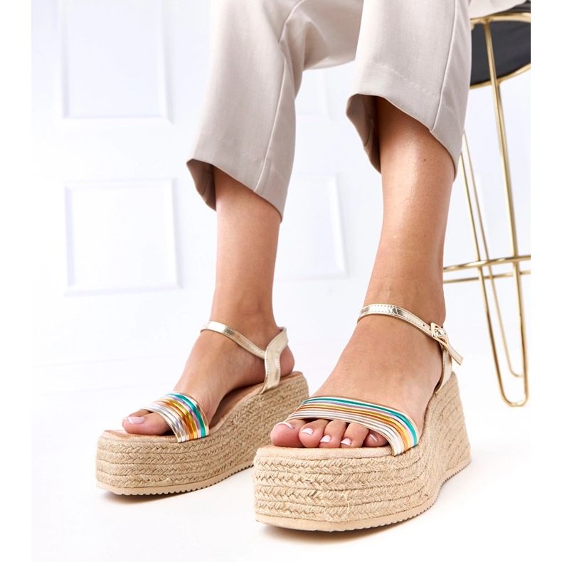 Sandale espadrilles multicolore pe platforma Solora 1