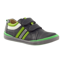 Pantofi cu element reflectorizant Bartuś verde gri 1