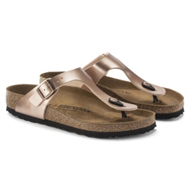 FLIP -FLIP -FLOPS BIRKENSTOCK GIZEH BS 1023925 Golden Pink Metalic de aur 4