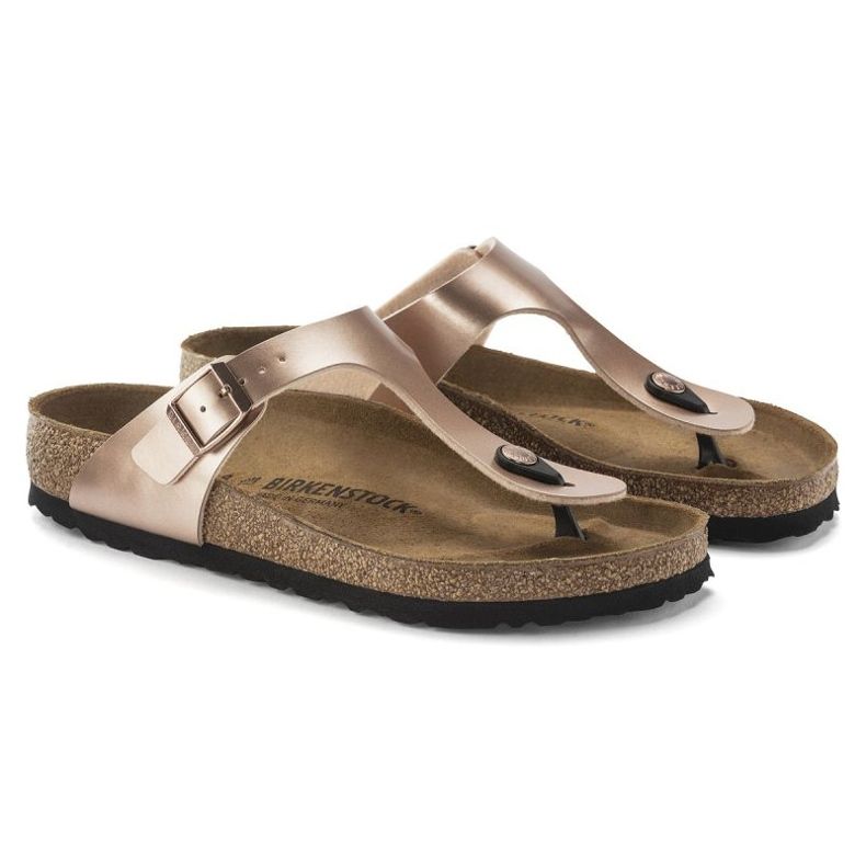 FLIP -FLIP -FLOPS BIRKENSTOCK GIZEH BS 1023925 Golden Pink Metalic de aur 4