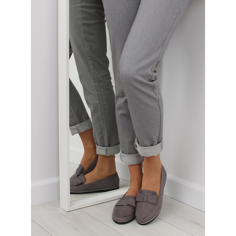 Mocasini gri pentru femei 127-2 gri 2