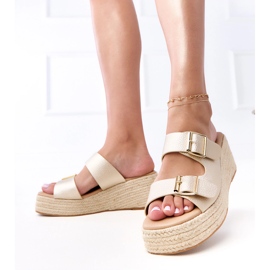 Flip -flops -uri de aur espadril pe platforma Arhana 4