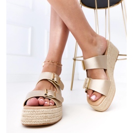 Flip -flops -uri de aur espadril pe platforma Arhana 5