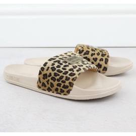 Big Star Femei Leopard Leopard Flip Flops Pool Beige SS274715 bej 4