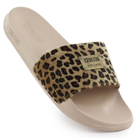 Big Star Femei Leopard Leopard Flip Flops Pool Beige SS274715 bej 3