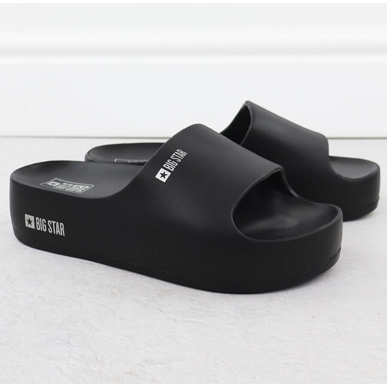 Flip -flops pentru femei pe platforma Black Big Star SS274721 Platforma de plajă negru 2