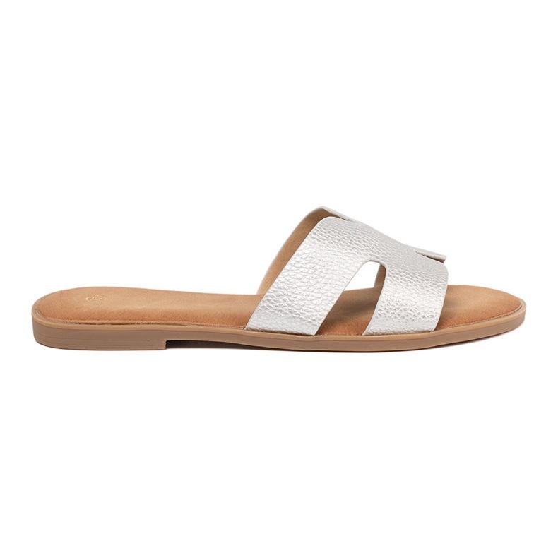 Shelvt Papuci pentru femei din argint cu decupaje 2