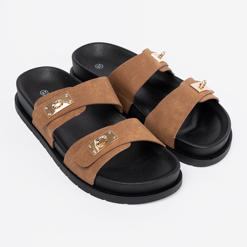 Shelvt Jansnobrowe Flip Flops cu inserții de aur 2