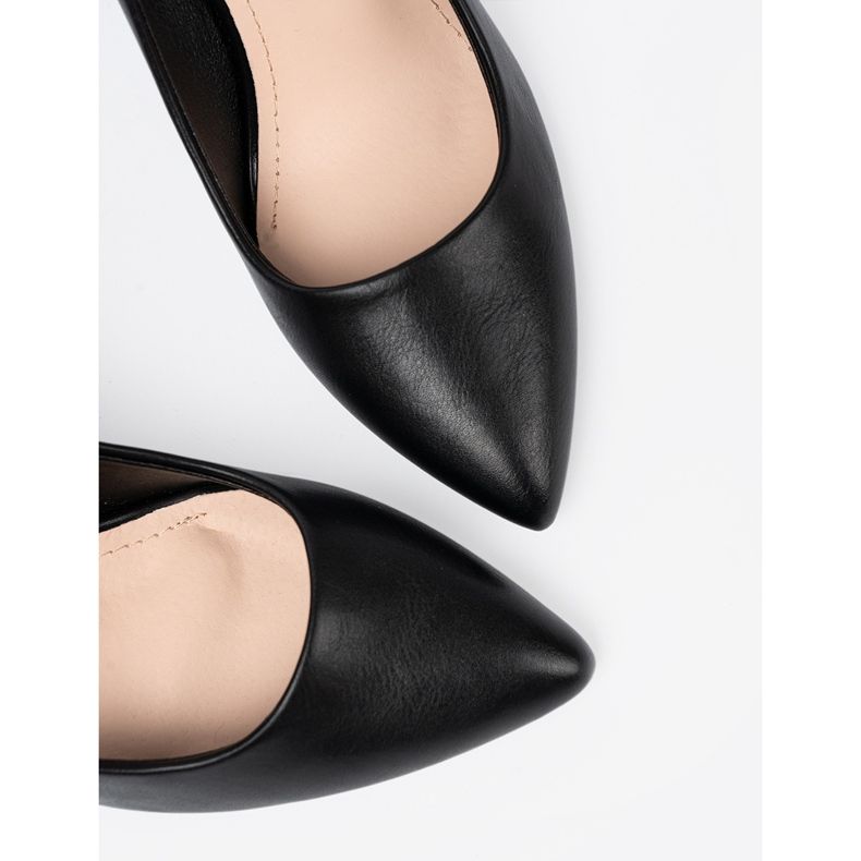 Sergio Leone Pompe negre clasice pe un toc înalt negru 1