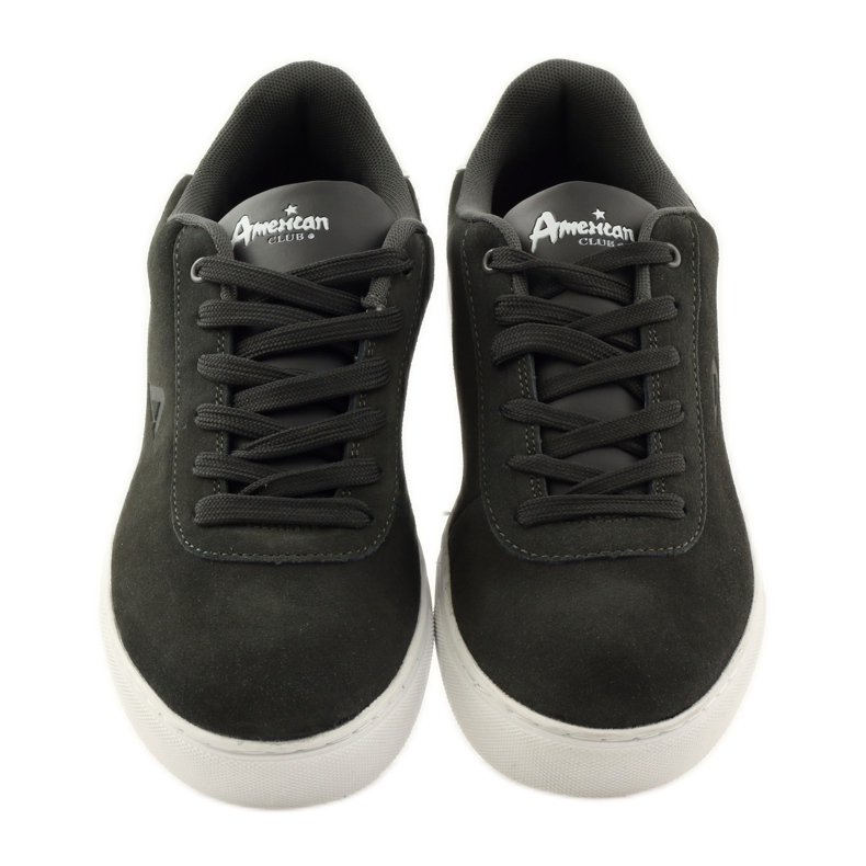 American Club Pantofi sport barbati, adidasi din piele gri 17003 multicolor 4