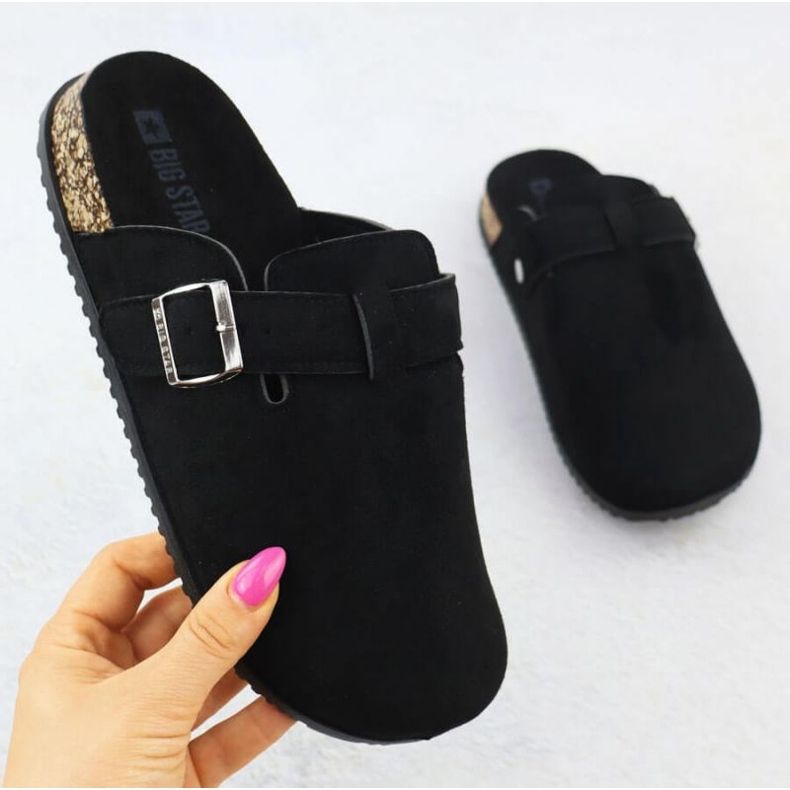Big Star Suede Flip Flops în SS274736 Int2156a negru 1