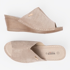 Goodin Flip-flops de damă bej cu platformă 2