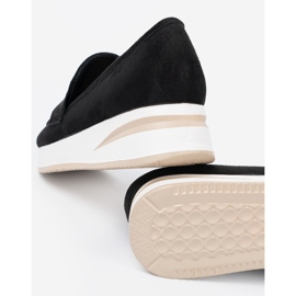 Shelvt Mocasini negri pe o platformă de piele intoarsa negru 2