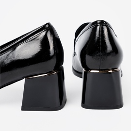 Goodin Pantofi lăcuiți cu decor argintiu negru 1