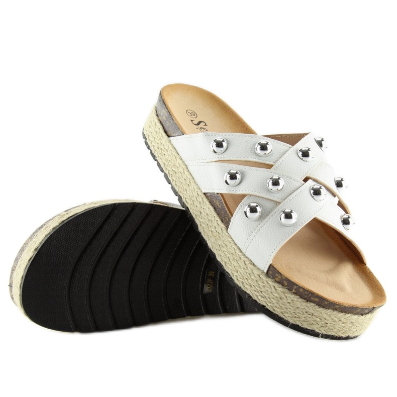 Espadrile albe papuci CK22P alb 1