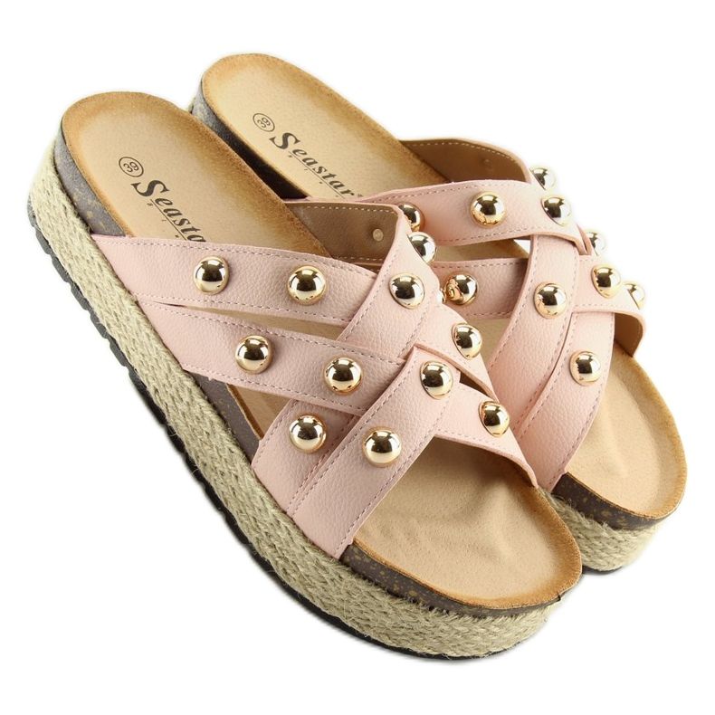 Papuci espadrile roz CK22P roz 2
