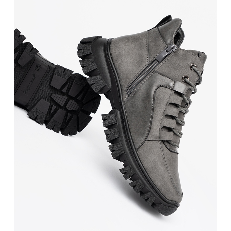 SERGIO LEONE LACE GROS -UP Captoare cu talpă groasă gri 1