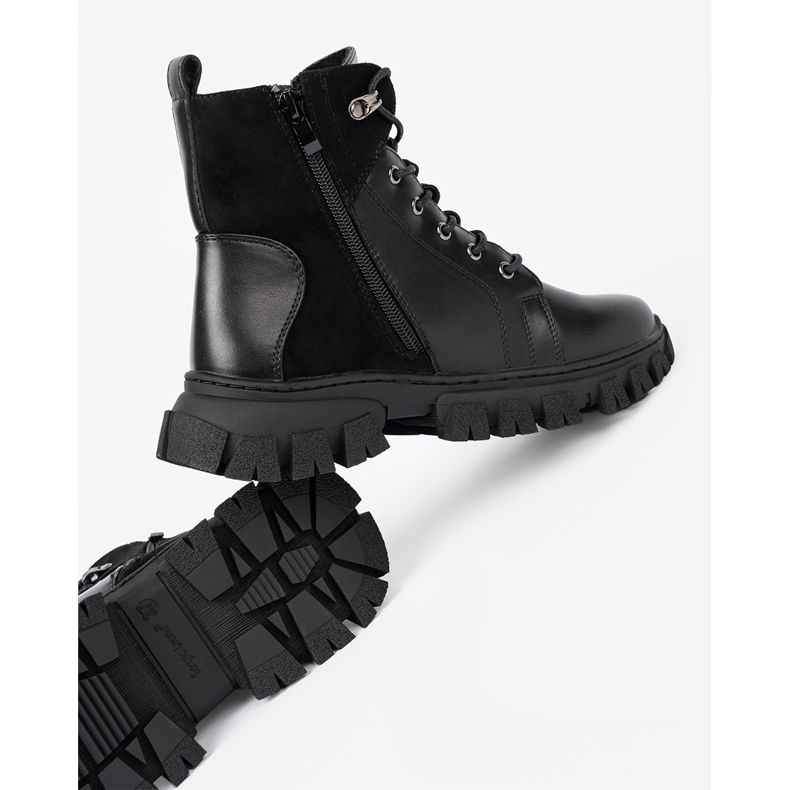 Cizme negre cu o talpă masivă și Sergio Leone Slider negru 1