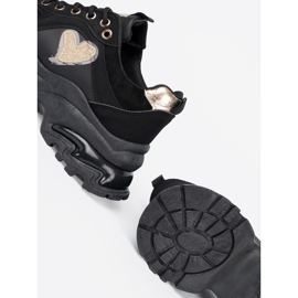 Shelvt Adidași negri cu o inimă de aur decorativă negru 1