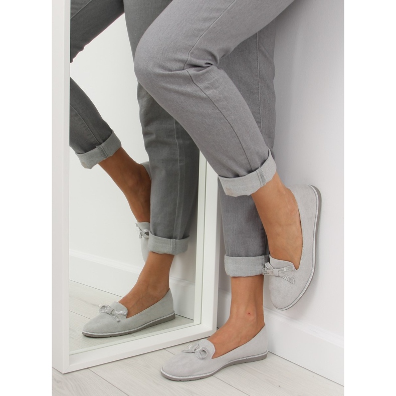 Gri Mocasini de dama JN-182 gri 1