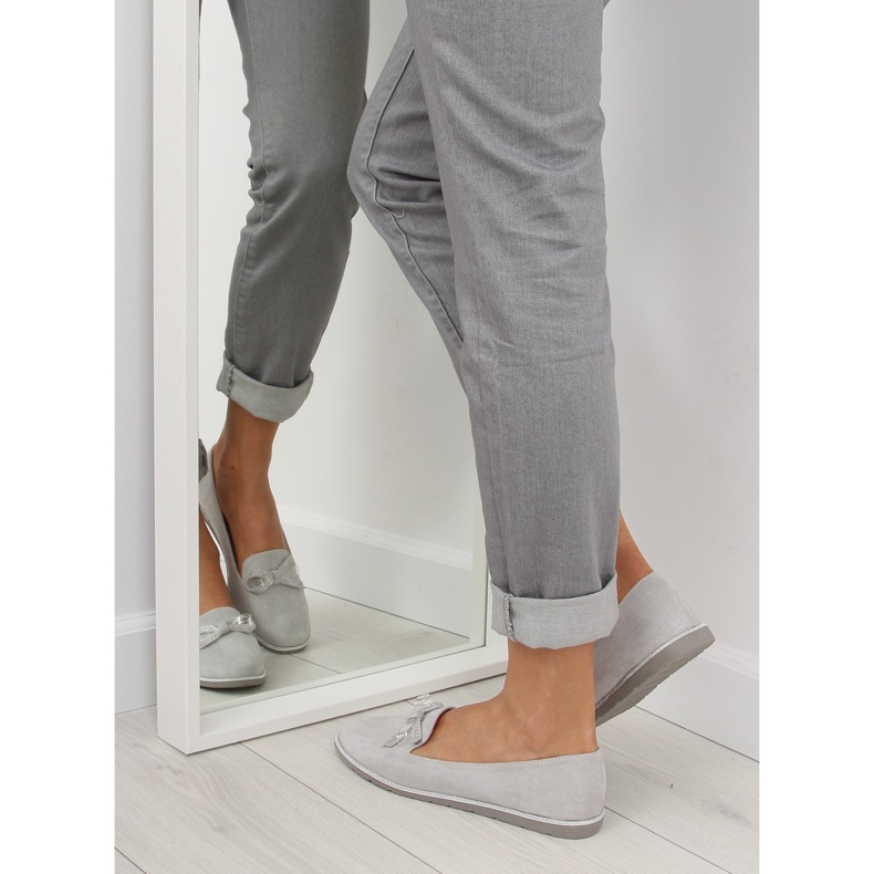 Gri Mocasini de dama JN-182 gri 2