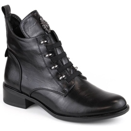 Botine izolate cu toc plat Jezzi W JEZ412A, negre negru 15