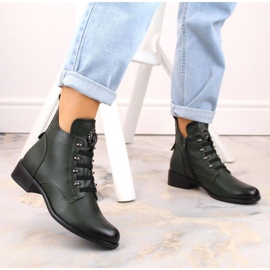 Botine izolate cu toc plat Jezzi W JEZ412B verde 2