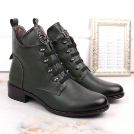 Botine izolate cu toc plat Jezzi W JEZ412B verde 3